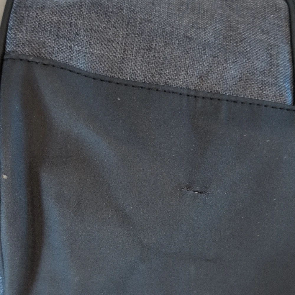 Bulgari Charcoal Gray Duffel Bag With Silver Hardware